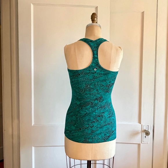 lululemon Emerald Green + Black Racerback Tank - Picture 3 of 8